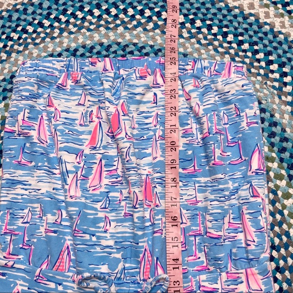 Blue Strapless Jumpsuit with Pink Sailboat Print - Picture 8 of 10